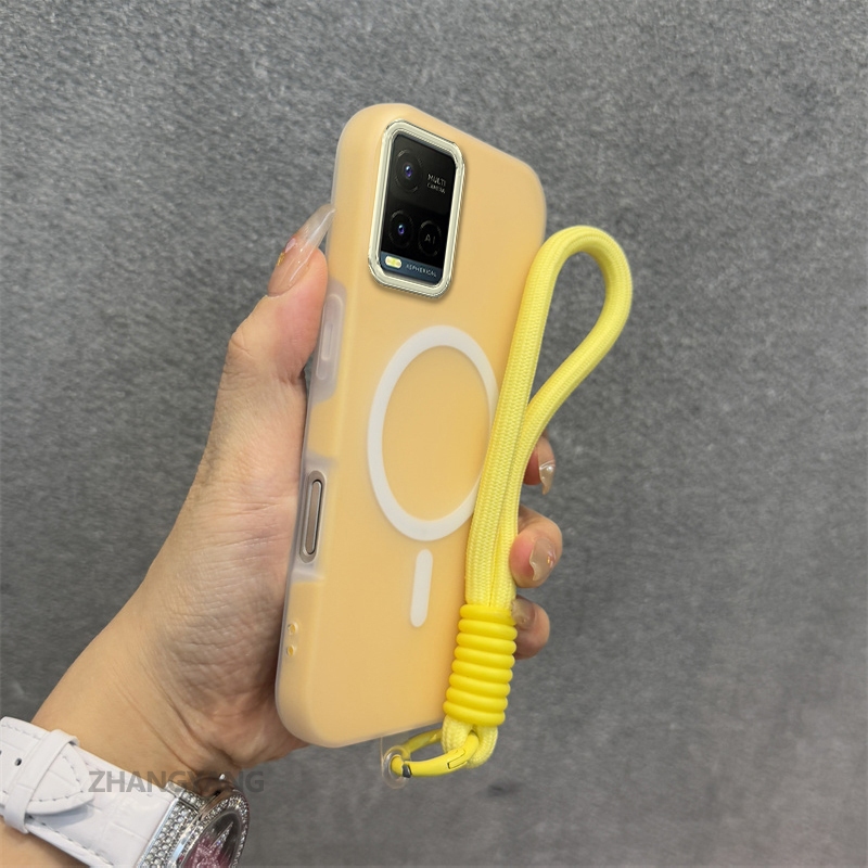 Ốp Lưng Cho VIVO Y21 Y21s Y21a Y21t Y33s 4G Silicone TPU Mềm Ốp Lưng Điện Thoại Hút Từ Tính Cao Cấp Thẩm Mỹ Thiết Kế Mới Dây Treo Miễn Phí Và Tinh Tế
