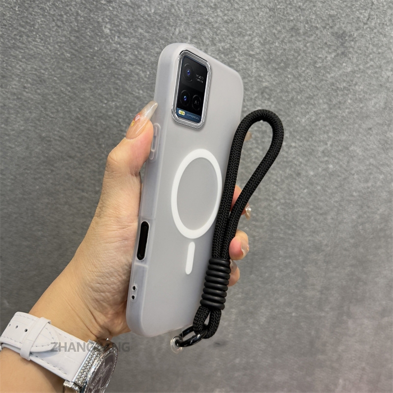 Ốp Lưng Cho VIVO Y21 Y21s Y21a Y21t Y33s 4G Silicone TPU Mềm Ốp Lưng Điện Thoại Hút Từ Tính Cao Cấp Thẩm Mỹ Thiết Kế Mới Dây Treo Miễn Phí Và Tinh Tế