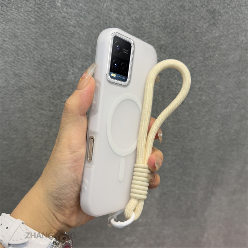 Ốp Lưng Cho VIVO Y21 Y21s Y21a Y21t Y33s 4G Silicone TPU Mềm Ốp Lưng Điện Thoại Hút Từ Tính Cao Cấp Thẩm Mỹ Thiết Kế Mới Dây Treo Miễn Phí Và Tinh Tế