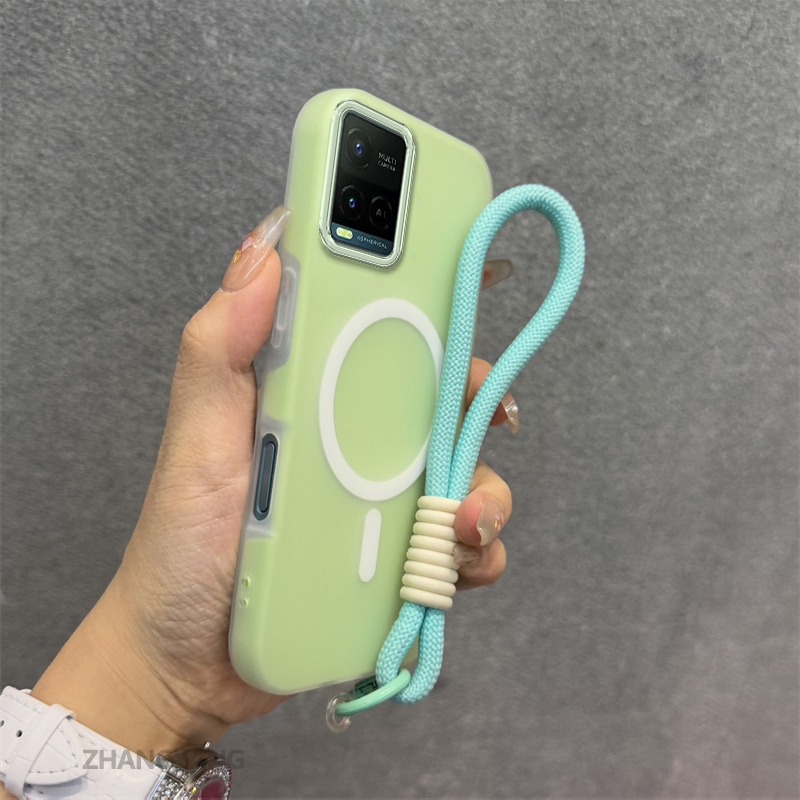 Ốp Lưng Cho VIVO Y21 Y21s Y21a Y21t Y33s 4G Silicone TPU Mềm Ốp Lưng Điện Thoại Hút Từ Tính Cao Cấp Thẩm Mỹ Thiết Kế Mới Dây Treo Miễn Phí Và Tinh Tế