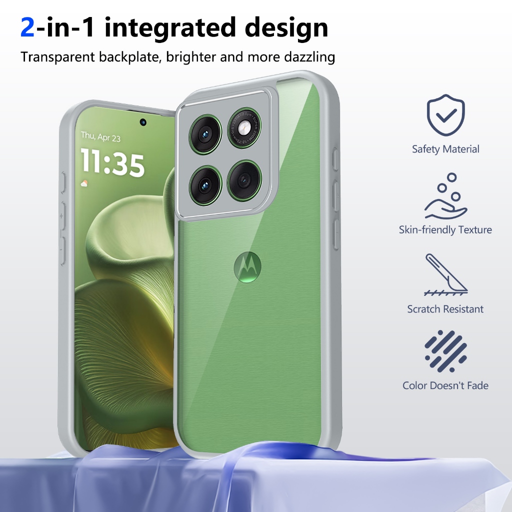 Ốp Điện Thoại Chống Sốc Trong Suốt Motorola Moto Edge 60S 60 Fusion 60 Pro 60 Pro Stylus 70 G Stylus Ultra 5G Vỏ Cứng Bảo Vệ Acrylic Mặt Sau Phụ Kiện