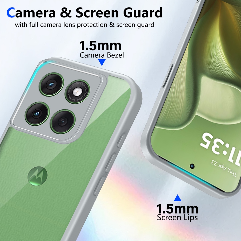 Ốp Điện Thoại Chống Sốc Trong Suốt Motorola Moto Edge 60S 60 Fusion 60 Pro 60 Pro Stylus 70 G Stylus Ultra 5G Vỏ Cứng Bảo Vệ Acrylic Mặt Sau Phụ Kiện