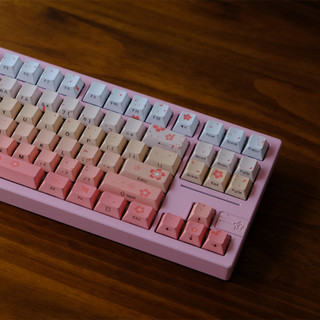 Rơi Sakura Bên Tỏa Sáng Qua Keycaps PBT Dye-sub Cherry Profile Keycap Tùy Chỉnh Keycaps Tương Thích Với Cherry Gateron MX Switch