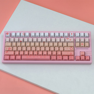 Rơi Sakura Bên Tỏa Sáng Qua Keycaps PBT Dye-sub Cherry Profile Keycap Tùy Chỉnh Keycaps Tương Thích Với Cherry Gateron MX Switch