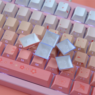 Rơi Sakura Bên Tỏa Sáng Qua Keycaps PBT Dye-sub Cherry Profile Keycap Tùy Chỉnh Keycaps Tương Thích Với Cherry Gateron MX Switch