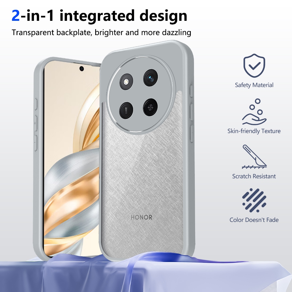 Ốp Điện Thoại Chống Sốc Trong Suốt Honor X6C X60 Pro X7C X7D X8C X8B X8D X9B X9C X9D Magic6 Lite Smart 4G 5G Vỏ Cứng Bảo Vệ Acrylic Mặt Sau Phụ Kiện