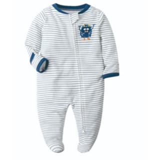 Áo liền quần có chân sơ sinh, Safari Animal In lụa mềm mại cho bé Onesie, Áo ngủ trẻ sơ sinh có dây kéo dài tay cho bé trai 0-12M
