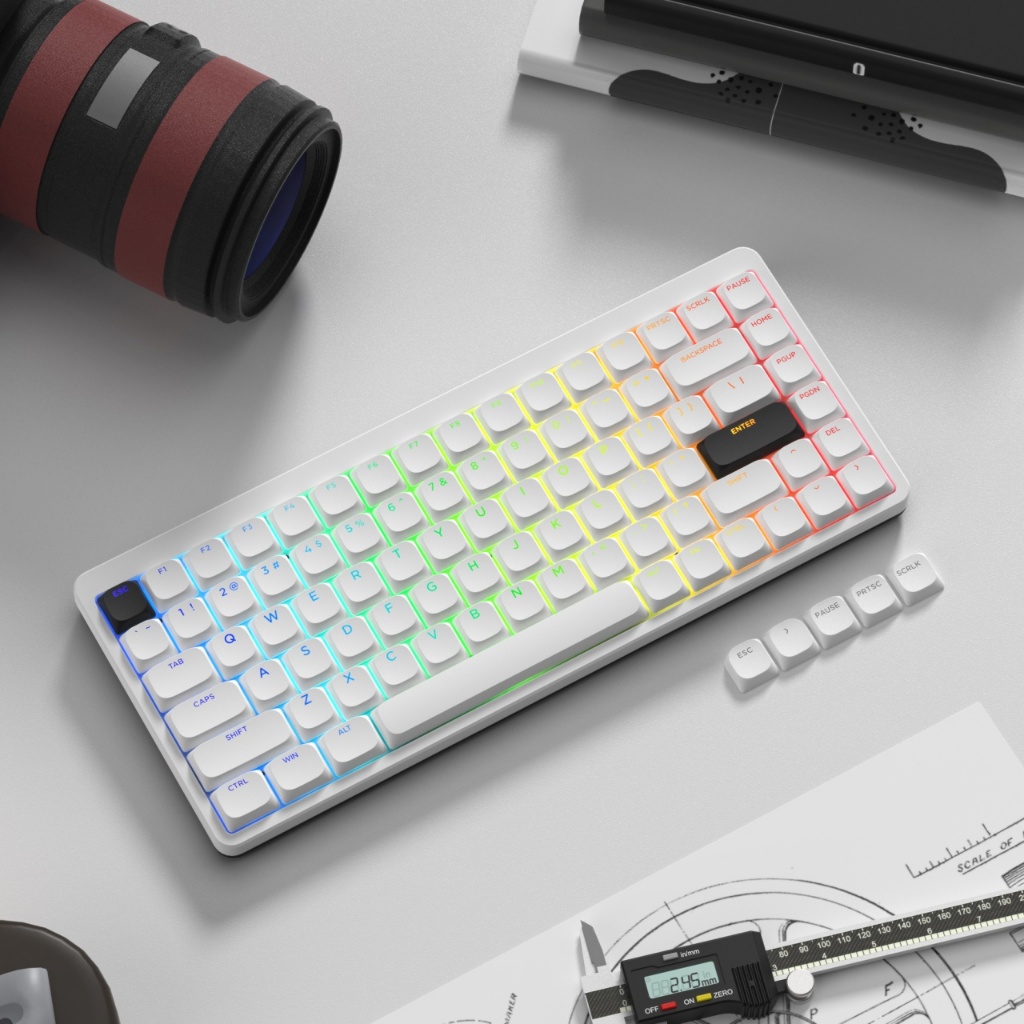WOMIER 143 keycaps tùy chỉnh cho bàn phím cơ Cherry/Gateron MX, tương thích 60%, 65%, 75% (trắng) | BigBuy360 - bigbuy360.vn