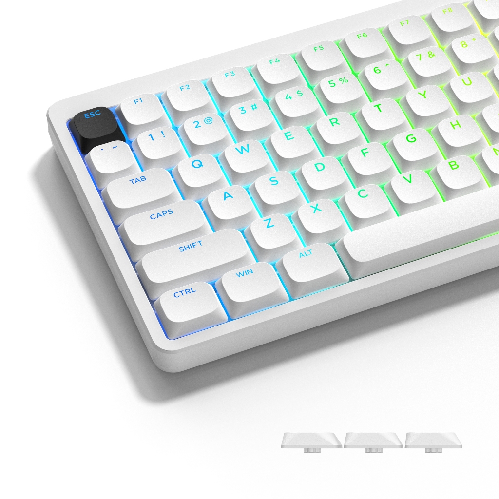 WOMIER 143 keycaps tùy chỉnh cho bàn phím cơ Cherry/Gateron MX, tương thích 60%, 65%, 75% (trắng) | BigBuy360 - bigbuy360.vn