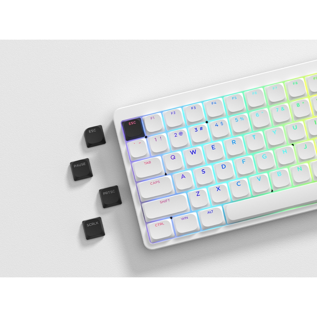 WOMIER 143 keycaps tùy chỉnh cho bàn phím cơ Cherry/Gateron MX, tương thích 60%, 65%, 75% (trắng) | BigBuy360 - bigbuy360.vn