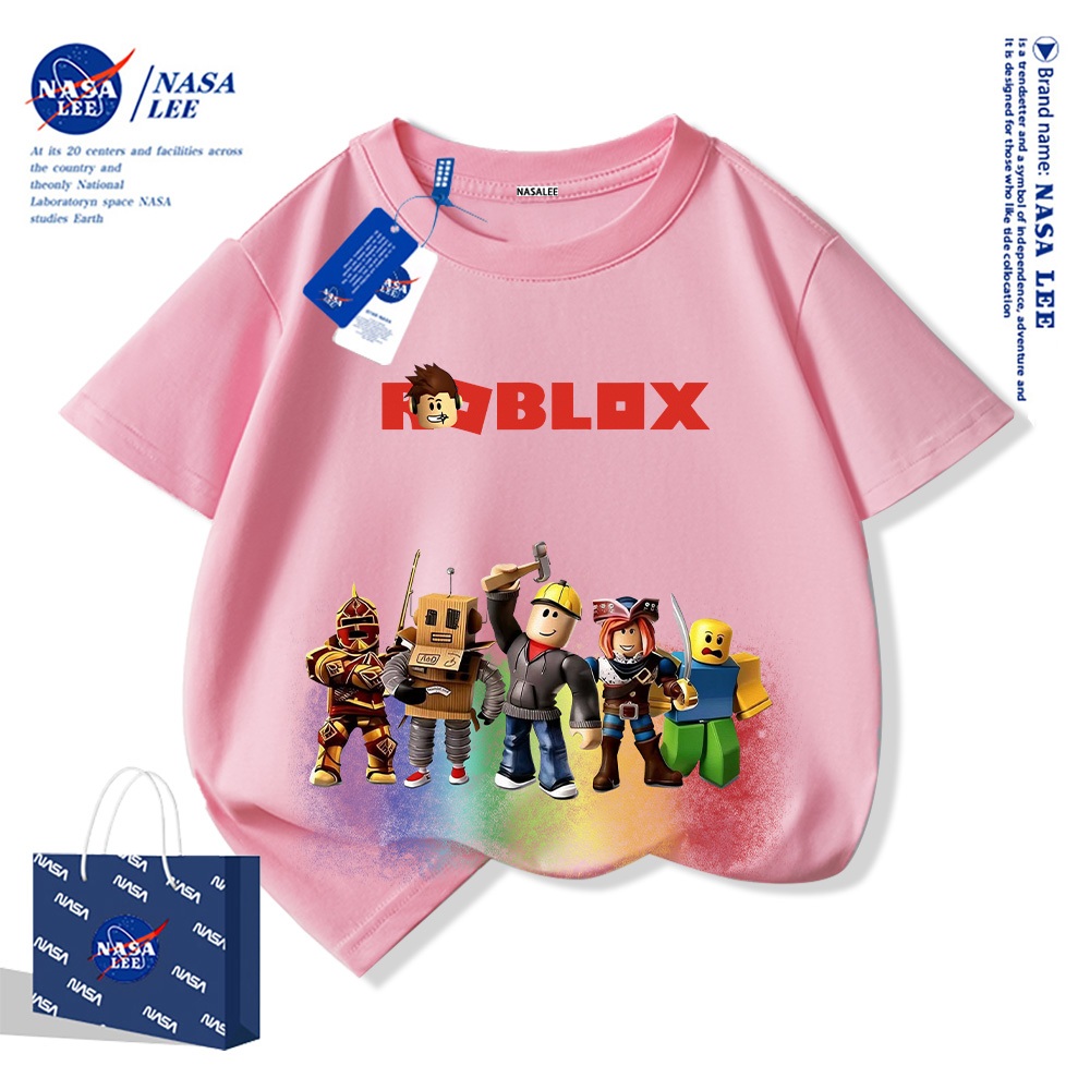 💥 Xu hướng hot 2025 💥 Áo thun trẻ em NASA họa tiết Robloxx — cotton — Unisex — Giao hàng ngay