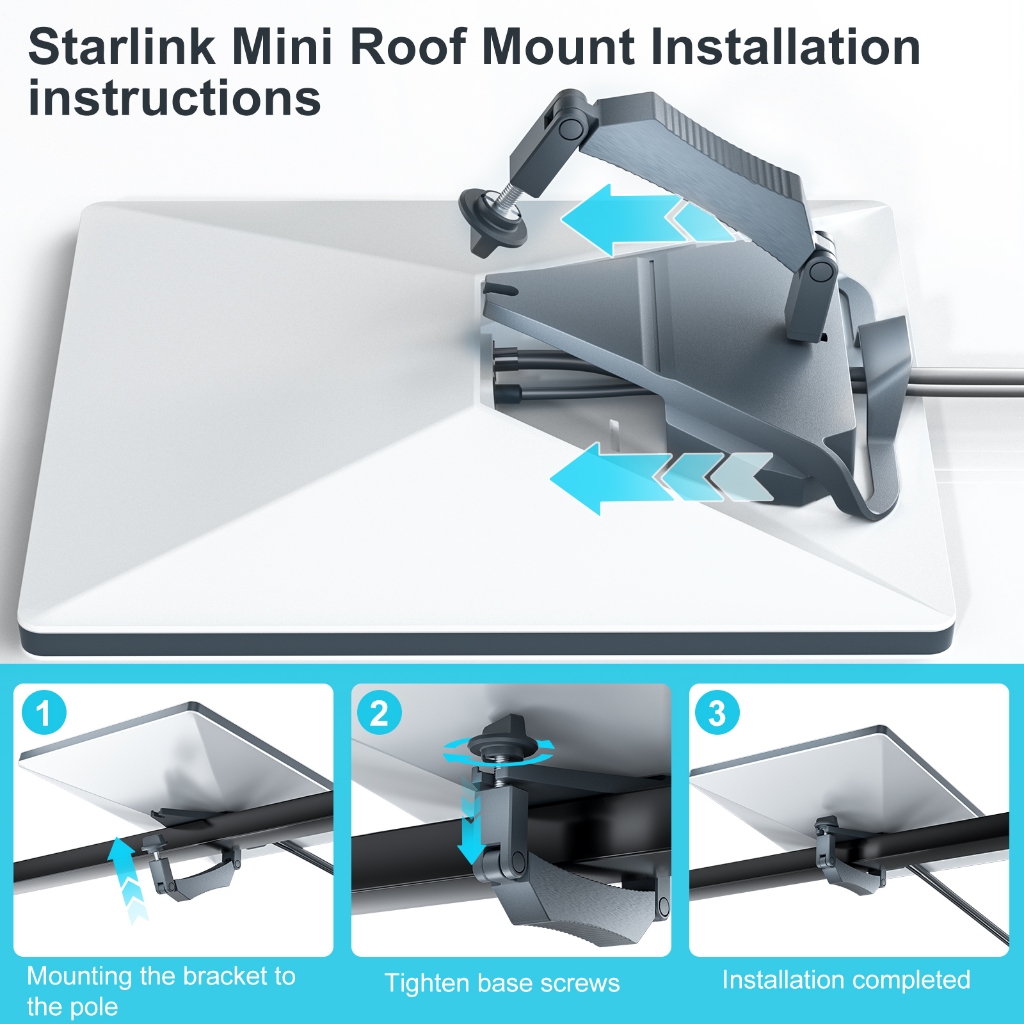 ECILY Cho Starlink Xe Mini Mái Giá Đỡ Hợp Kim Nhôm Gắn Giá Đỡ Tương Thích Với Starlink Mini Ống Adapter Cho Starlink