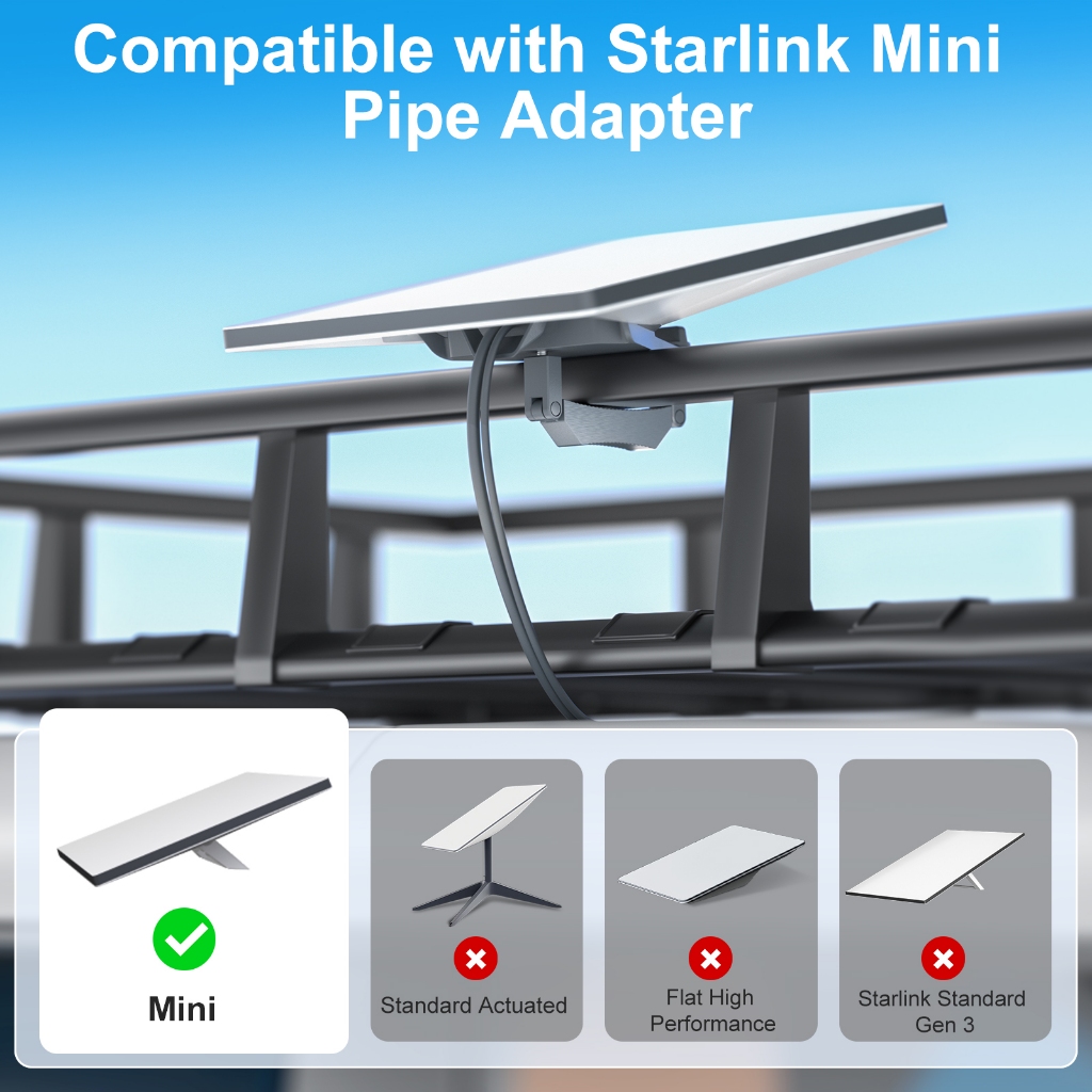 ECILY Cho Starlink Xe Mini Mái Giá Đỡ Hợp Kim Nhôm Gắn Giá Đỡ Tương Thích Với Starlink Mini Ống Adapter Cho Starlink