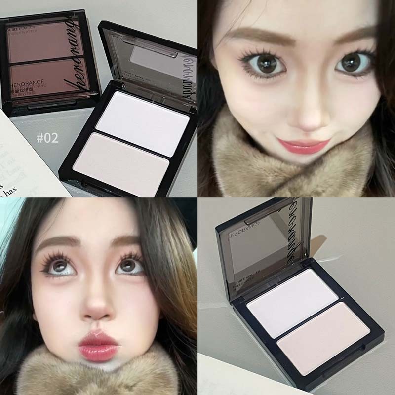 Bảng viền Highlighter tông màu kép để trang điểm