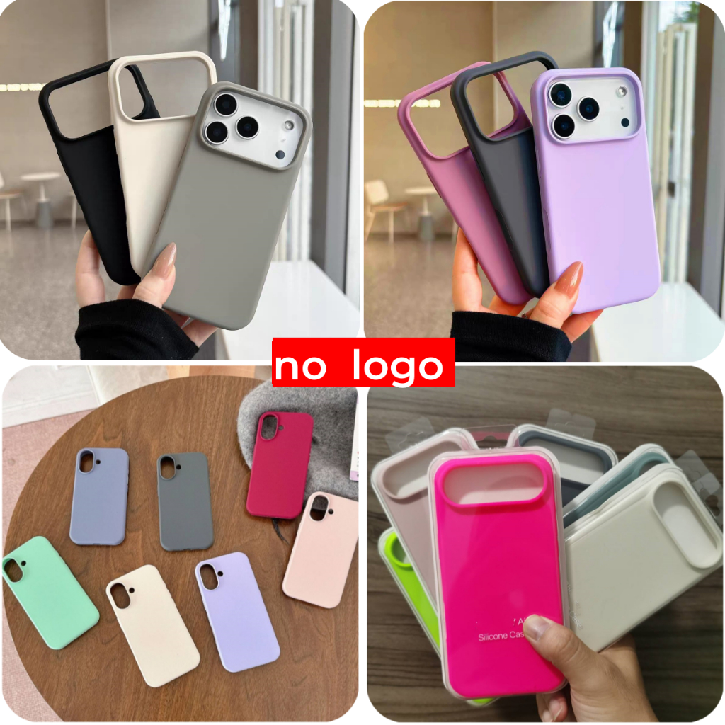 (không có logo) Tương thích cho iphone 17 / 16 / 15 / 14 / 13 / 12 / 11 / Pro Max XS Max XR 7 8 plus mini Air Vỏ điện thoại silicon lỏng bảo hiểm toàn diện