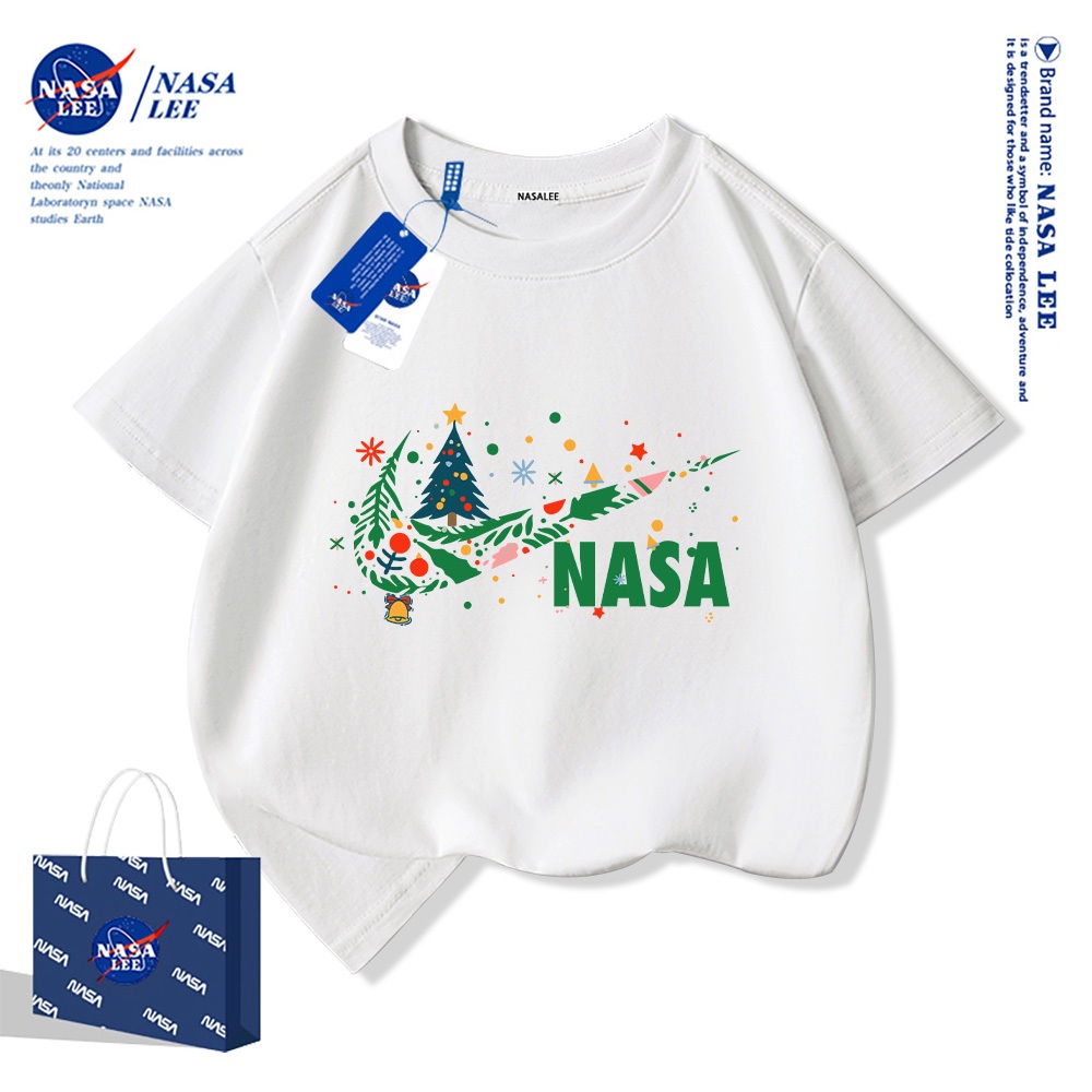 💥 Xu hướng hot 2025 💥 Áo thun Giáng Sinh cho trẻ em NASA  họa tiết thời trang Giáng Sinh — 100% cotton — Unisex — Giao hàng ngay