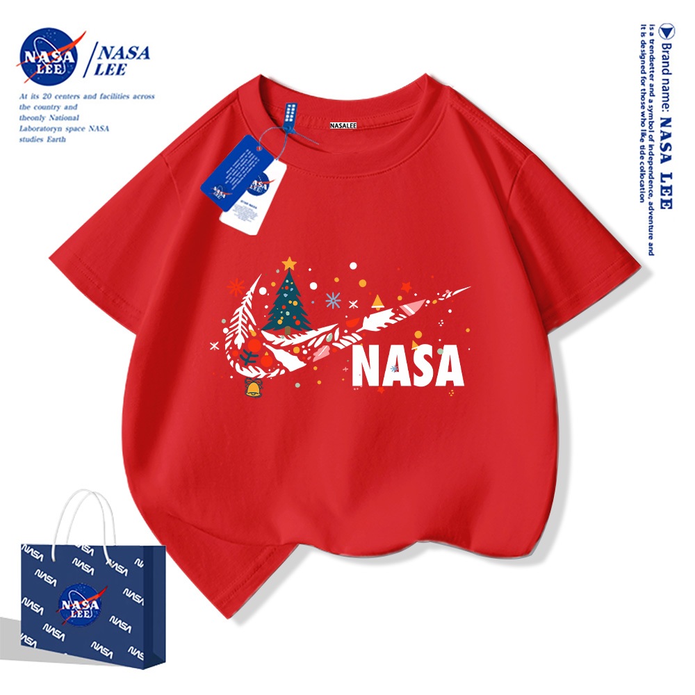 💥 Xu hướng hot 2025 💥 Áo thun Giáng Sinh cho trẻ em NASA  họa tiết thời trang Giáng Sinh — 100% cotton — Unisex — Giao hàng ngay