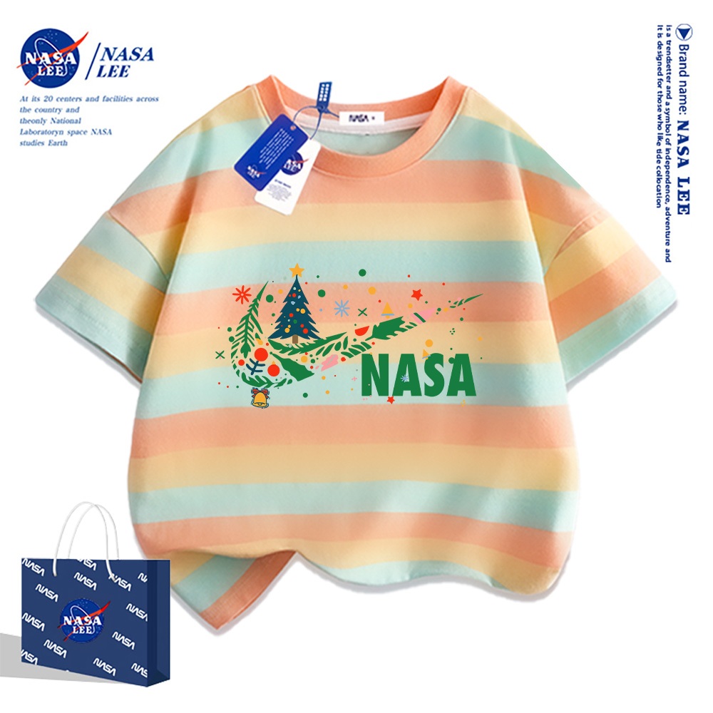 💥 Xu hướng hot 2025 💥 Áo thun Giáng Sinh cho trẻ em NASA  họa tiết thời trang Giáng Sinh — 100% cotton — Unisex — Giao hàng ngay