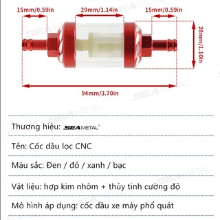 SEAMETAL Hợp Kim Nhôm Xe Máy Nhiên Liệu Xăng Lọc Dầu Cho Moto Cho ATV Xe Máy Bụi Bẩn Lọc Nhiên Liệu Phụ Kiện