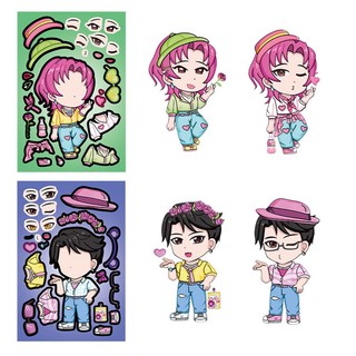 8 Chiếc Hoạt Hình K-Pop Demon Hunters Mặt Hoán Đổi Cắt Dán DIY Sổ Lưu Niệm Điện Thoại Notebook Miếng Dán