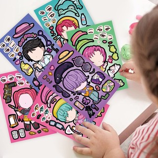 8 Chiếc Hoạt Hình K-Pop Demon Hunters Mặt Hoán Đổi Cắt Dán DIY Sổ Lưu Niệm Điện Thoại Notebook Miếng Dán