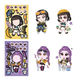8 Chiếc Hoạt Hình K-Pop Demon Hunters Mặt Hoán Đổi Cắt Dán DIY Sổ Lưu Niệm Điện Thoại Notebook Miếng Dán