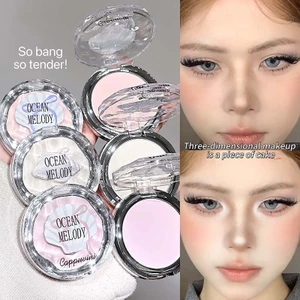 Cappuvini Matte Highlighter Palette Tự nhiên Làm sáng đường viền Trang điểm đơn sắc Phấn mắt Cắt phấn mắt Nằm Silkworm Pigment NO.CP377