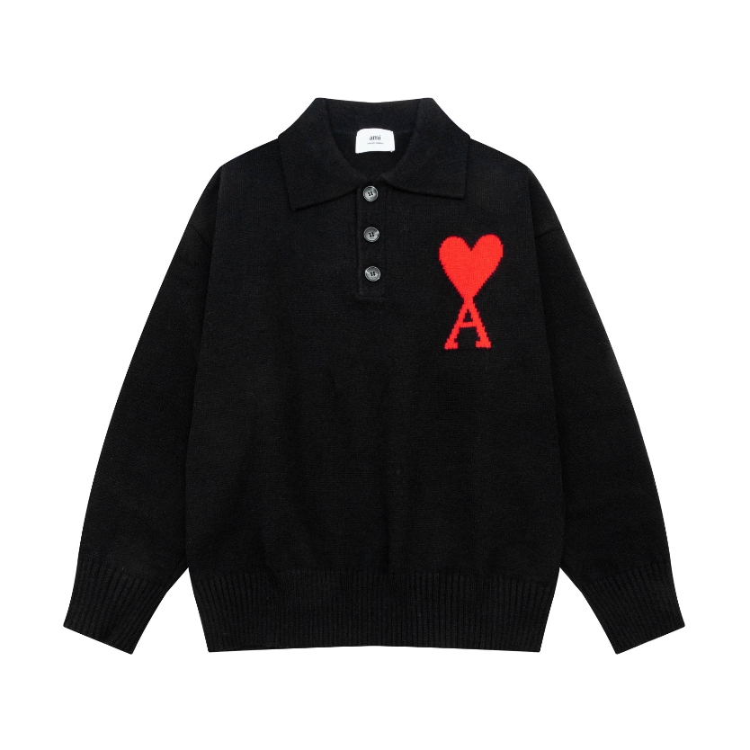 Influencer Thu Đông - Áo Len Chui Đầu Jacquard, Phong Cách Cổ Điển, Thiết Kế Polo Unisex
