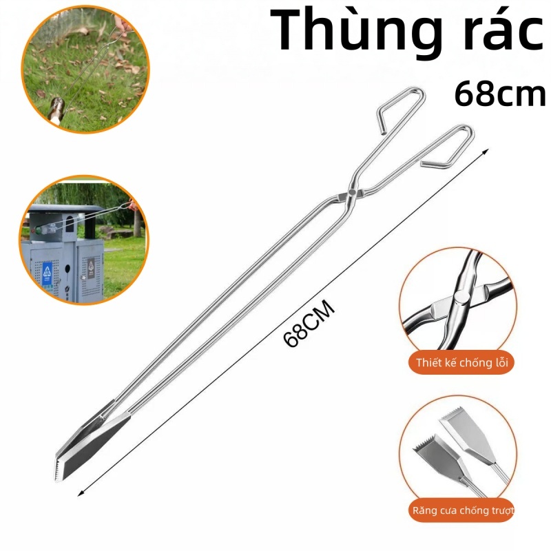 68cm Kẹp Gắp Rác Inox,Cây Gắp Rác Kẹp Rác Bằng Thép,Cây Gắp Đồ Vệ Sinh ...