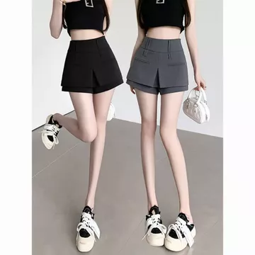 Len Phù Hợp Với Quần Short Nữ Thu Đông 2023 Mặc Ngoài Chữ a Culottes Cao Cấp Quần Legging Mùa Đông Quần Váy Len Phù Hợp Với Quần Short Nữ Thu Đông 2023 Mặc Ngoài Chữ a Culottes Cao
