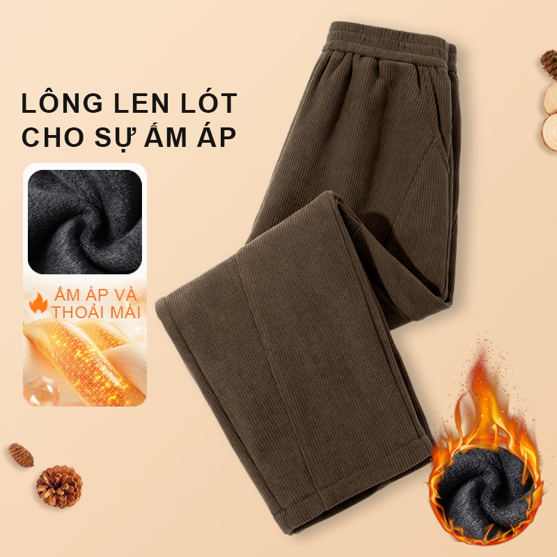 W.G.Q Quần bé trai , Lớp lót lông cừu phong cách thu đông dày ấm áp thoải mái, thích hợp cho thời tiết lạnh
