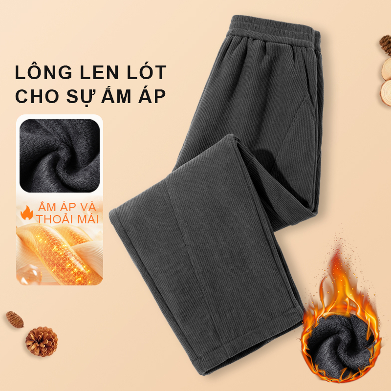 W.G.Q Quần bé trai , Lớp lót lông cừu phong cách thu đông dày ấm áp thoải mái, thích hợp cho thời tiết lạnh
