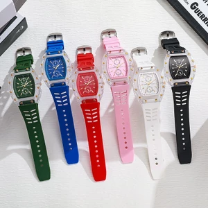 Đồng hồ nam trong suốt hình thùng đồng hồ mới thông thường Niche xuyên biên giới Richard Series Đồng hồ thạch anh hình thùng