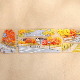 JIANWU 70mm * 5m Vintage Thu Đông Đường Phố Cây Vật Liệu Cảnh Quan Cắt Kéo Sổ Lưu Niệm PET Băng Sáng Tạo DIY Tạp Chí Văn Phòng Phẩm