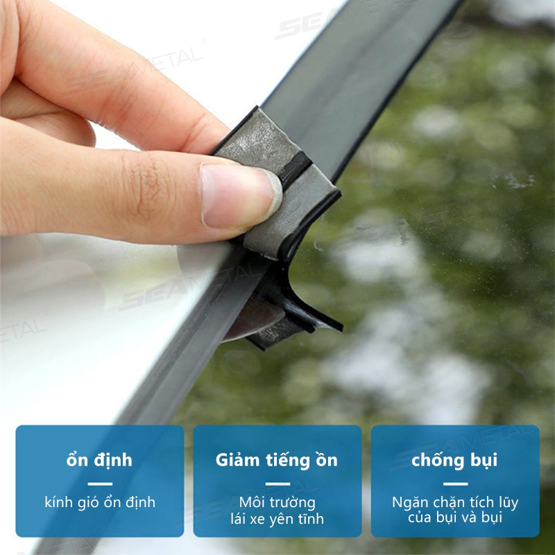 SEAMETAL Kính Chắn Gió Ô Tô Mái Dải Cao Su Tự Động Phía Trước Phía Sau Cửa Sổ Cạnh Niêm Phong Dải Chống Thấm Nước Chống Bụi Bảo Vệ Dải