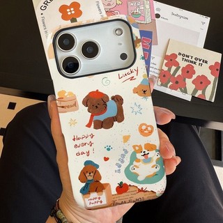 Ốp lưng hình chú chó con màu nâu cho iPhone 11 12 Pro 13 Pro Max 15 Pro Max 14 16 Pro 16 Plus 17 Air 17 Pro 17 Pro Max