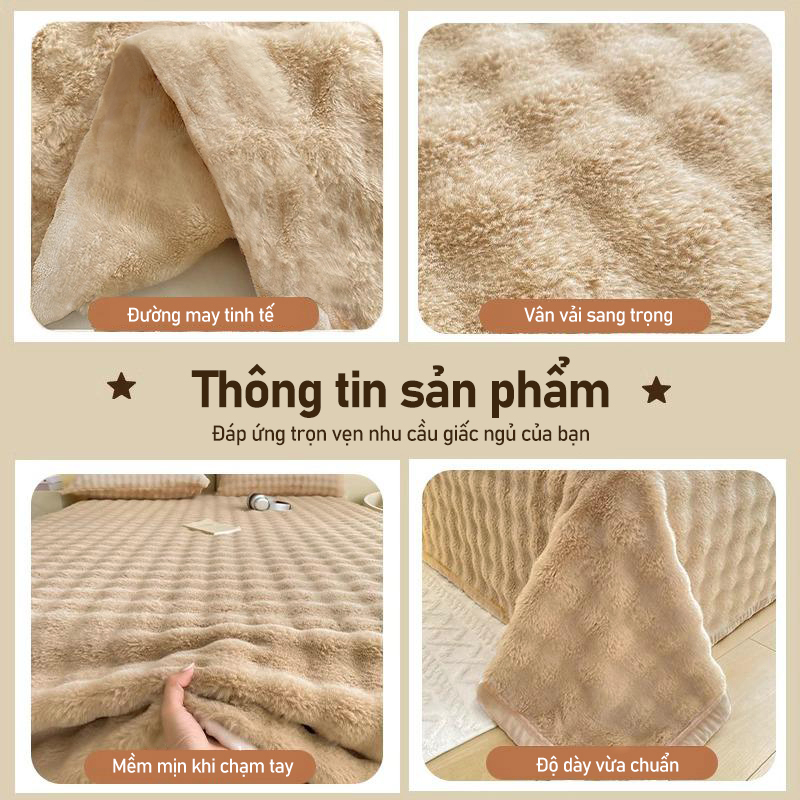 Feidimeng Chăn lông thỏ Rex thích hợp cho giường, dùng được cả bốn mùa,Mềm mại và thoải mái