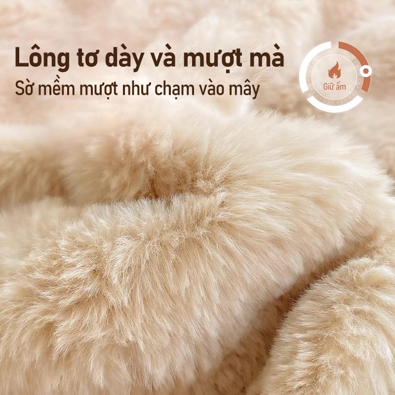 Feidimeng Chăn lông thỏ Rex thích hợp cho giường, dùng được cả bốn mùa,Mềm mại và thoải mái