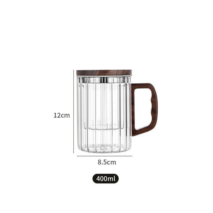 400ml Chịu Nhiệt Độ Cao Đường Dọc Dày Cốc Thủy Tinh Văn Phòng, Hộ Gia Đình Trà Tách Nước Trà