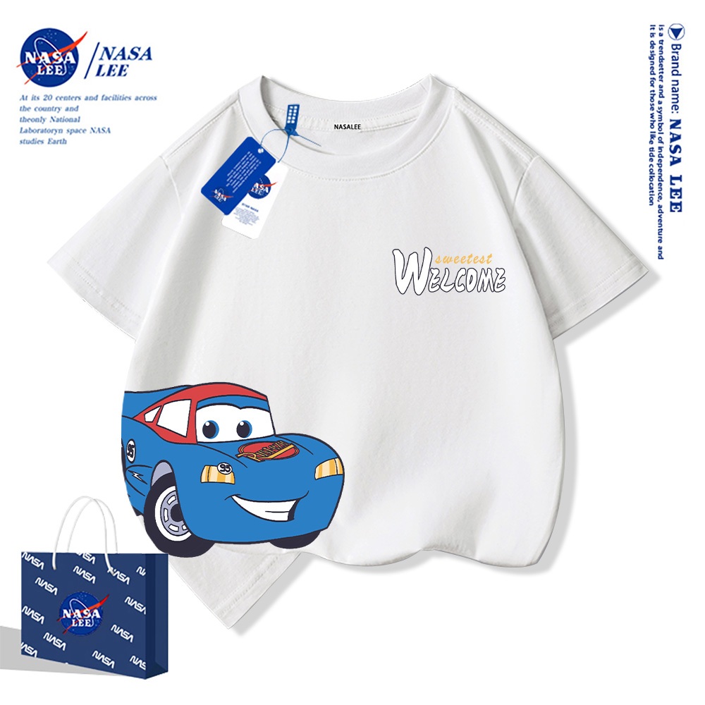 NASA áo thun cotton trẻ em 2025 mới Mềm mại và thoải mái Thời trang hiện đại