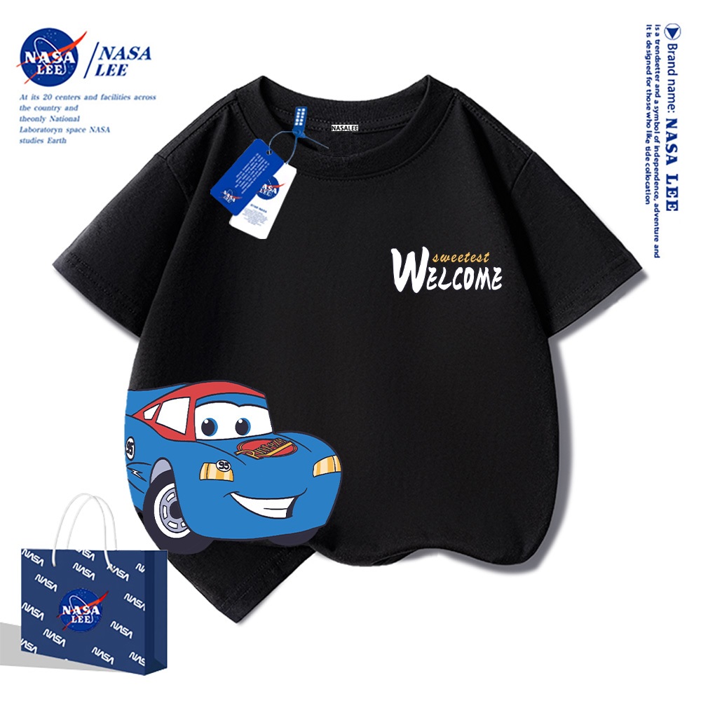 NASA áo thun cotton trẻ em 2025 mới Mềm mại và thoải mái Thời trang hiện đại