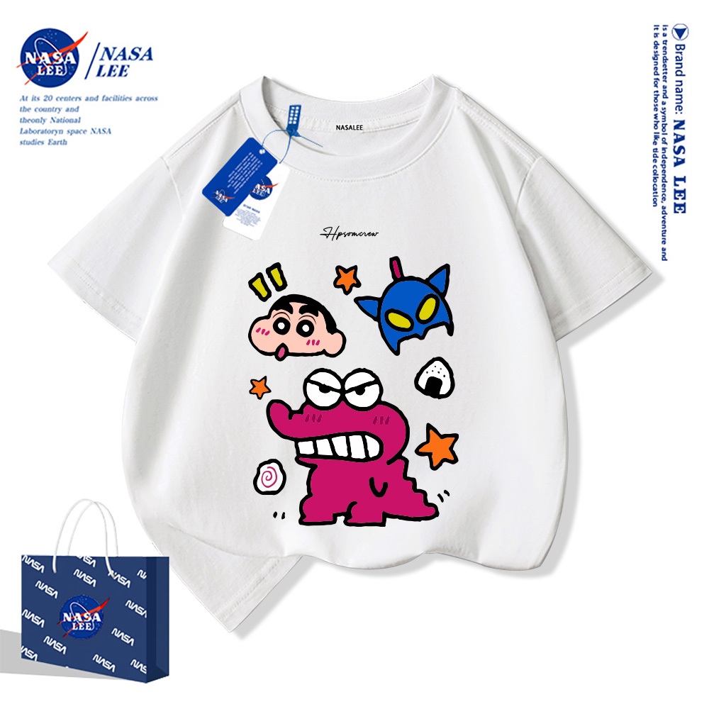NASA Áo thun ngắn tay trẻ em cổ tròn chất cotton cao cấp  in hình dễ thương phông hè cho bé
