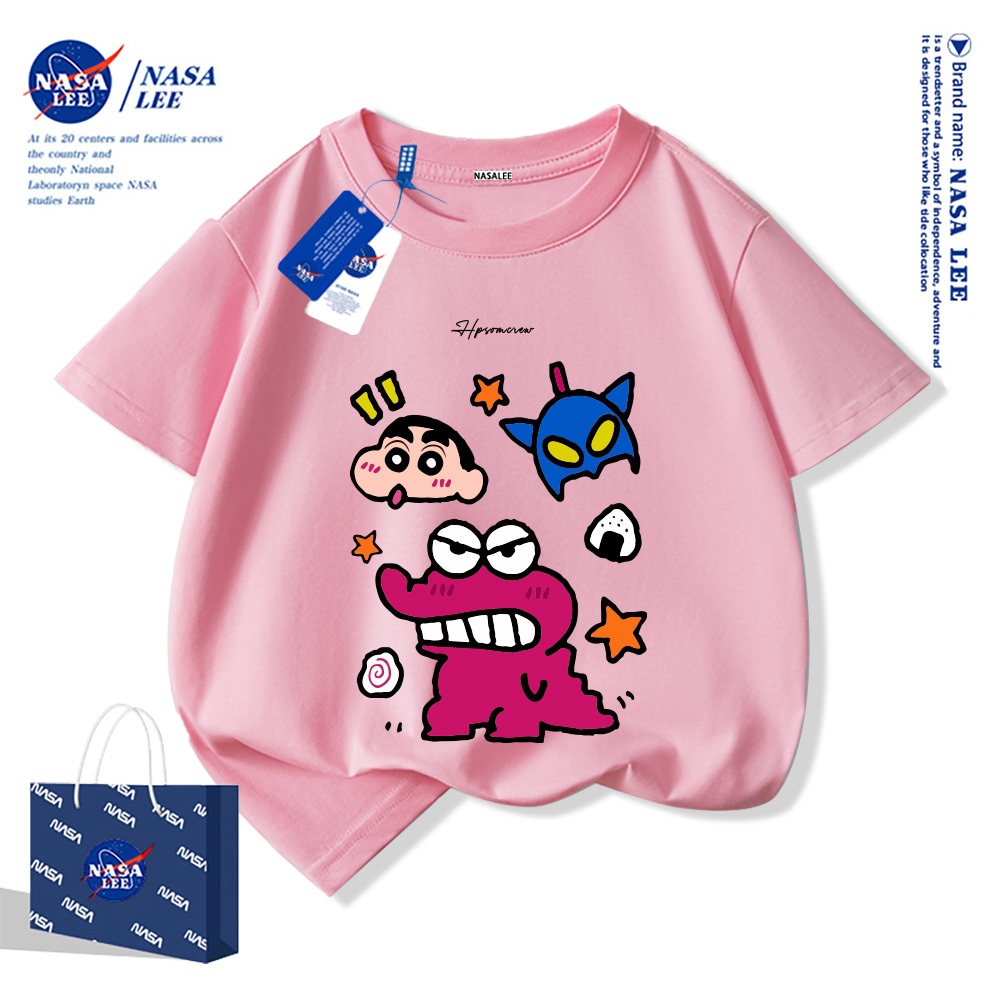 NASA Áo thun ngắn tay trẻ em cổ tròn chất cotton cao cấp  in hình dễ thương phông hè cho bé