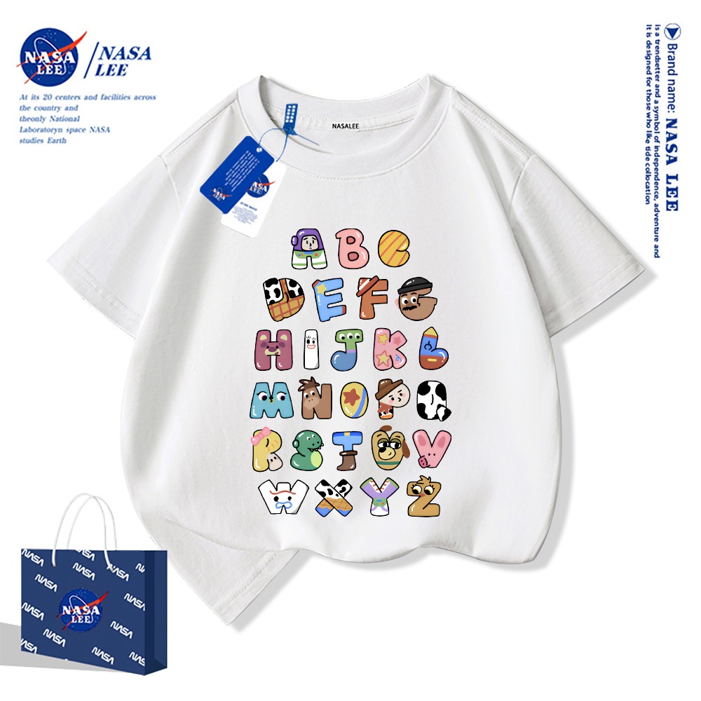 Nasa Pure Cotton Tay Ngắn 2025 Phong Cách Mới Trẻ Em Tay Ngắn Mềm Mại Thoải Mái Thời Trang Dễ Thương