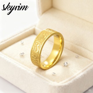 Skyrim Titan Nhẫn Thép Không Gỉ Hoa Sen Nhẫn Cho Nam Nữ Nhẫn Trang Sức Cho Bạn Bè