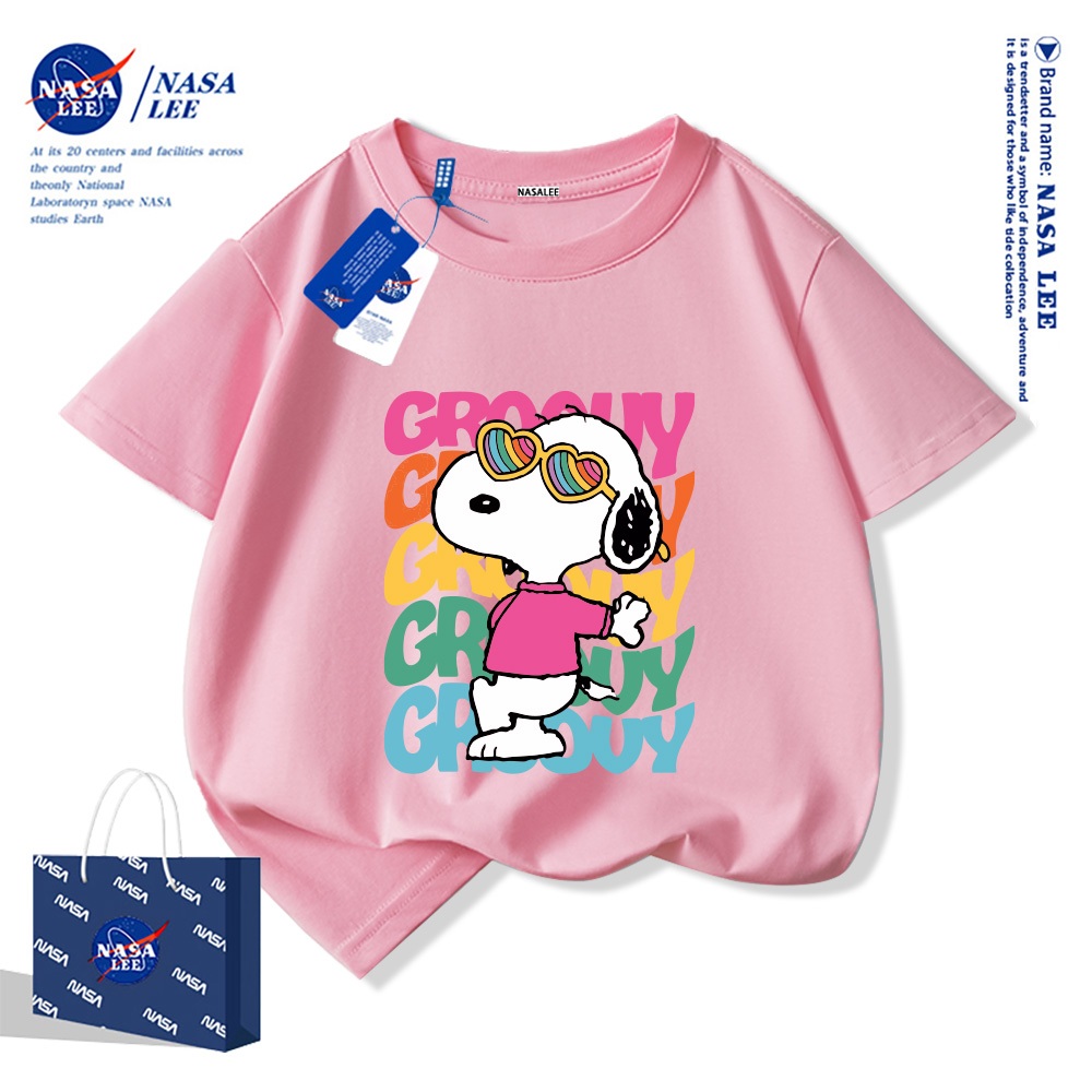 Nasa Pure Cotton Tay Ngắn 2025 Phong Cách Mới Trẻ Em Tay Ngắn Mềm Mại Thoải Mái Thời Trang Dễ Thương