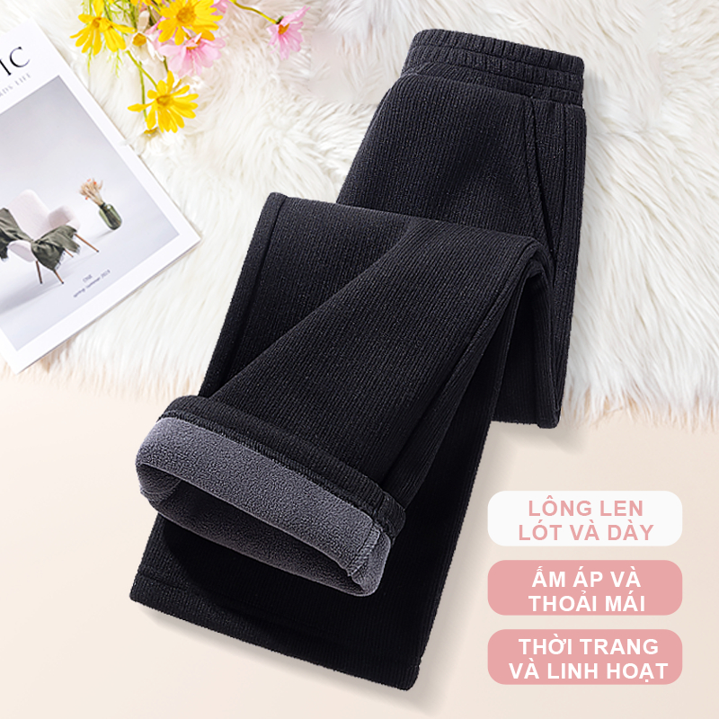 W.G.Q Quần Bé Gái, Lớp Lót Lông Cừu Phong Cách Thu Đông Làm Dày, Ấm Áp Thoải Mái, Thời Trang Phù Hợp Với Thời Tiết Lạnh