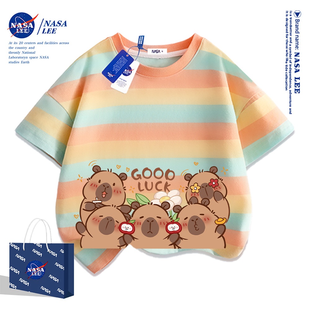 NASA áo thun cotton trẻ em 2025 mới áo phông bé Áo thun cộc tay cho bé trai bé gái