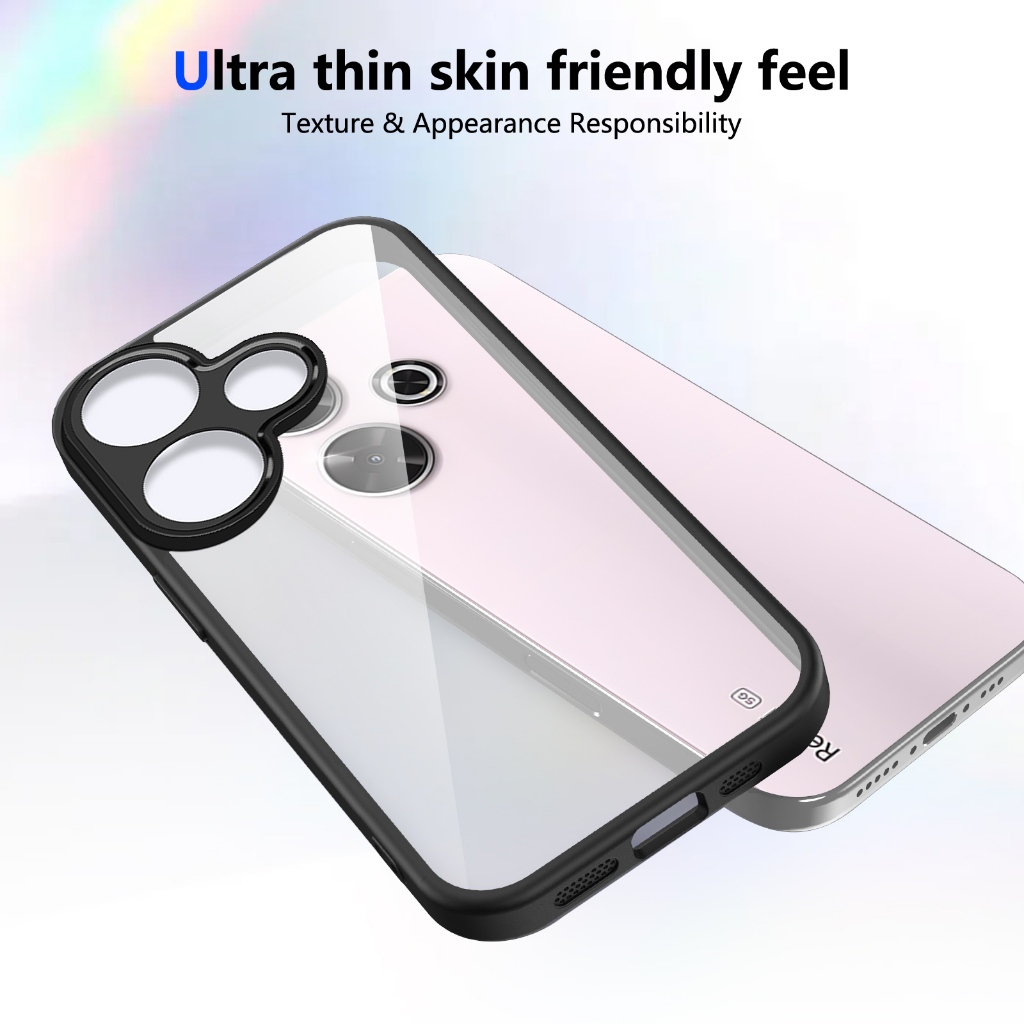 Ốp Điện Thoại Chống Sốc Trong Suốt Redmi 10C 10 Power 11A 12C 13C 13R 14C 15C 15A 4G 5G Vỏ Cứng Bảo Vệ Acrylic Mặt Sau Phụ Kiện