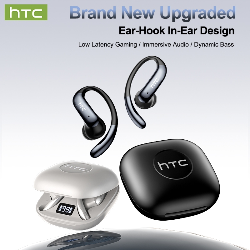 HTC NE63 Tai nghe dịch thuật AI Tai nghe TWS Tai nghe không dây Bluetooth 5.1 Tai nghe âm thanh nổi HiFi Bass Điều khiển cảm ứng chống nước với micrô màn hình kỹ thuật số LED